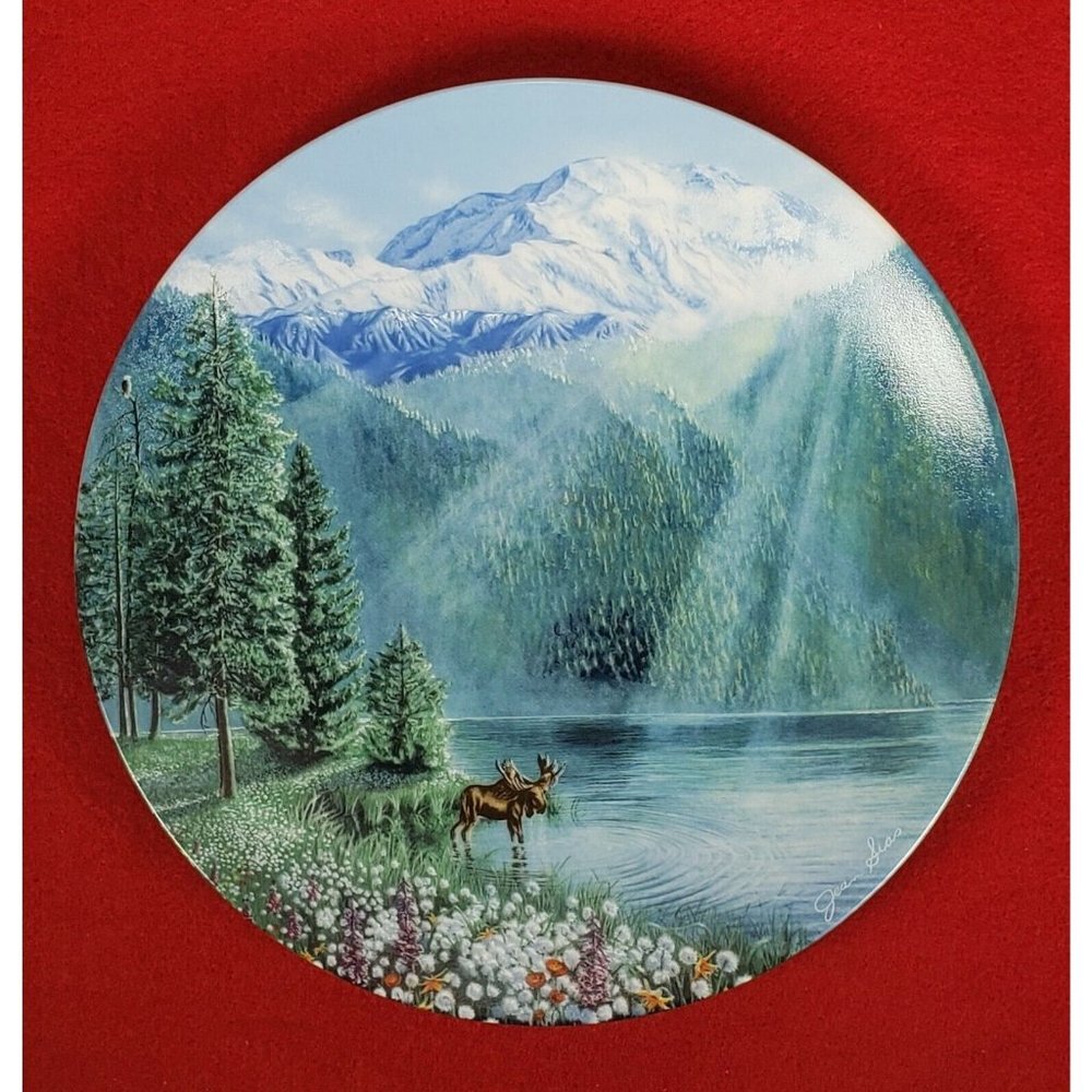 Nature's Legacy Series Plate "Misty Morning at Mount McKinley" MIB+COA